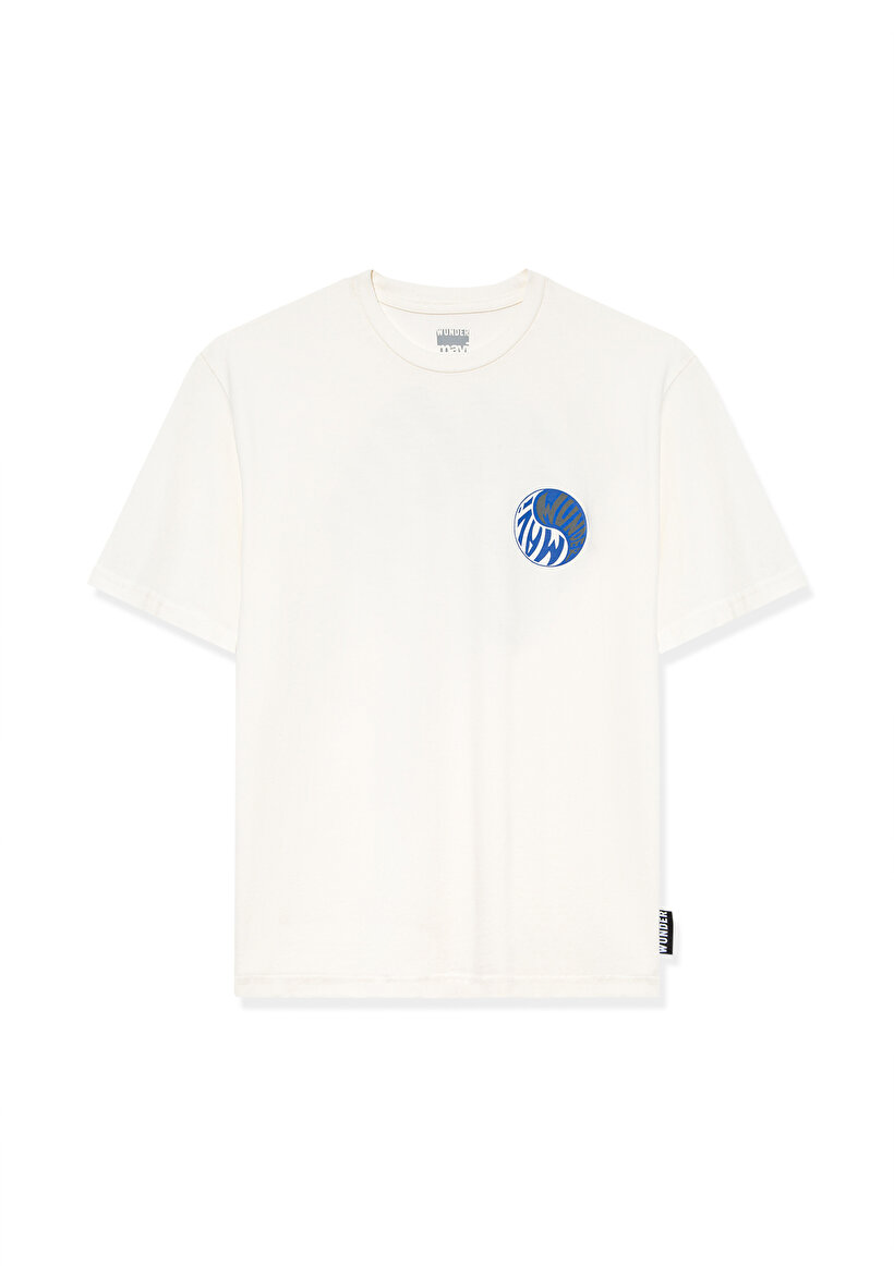 Yin-Yang Logo Baskılı Beyaz Tişört-7