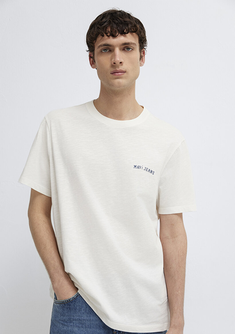Mavi Jeans Baskılı Ekru Tişört - 0