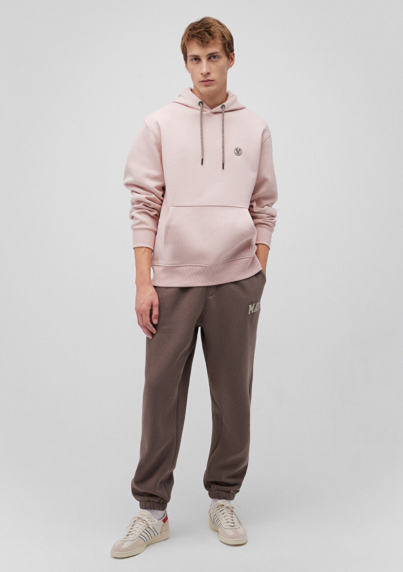 Mavi Logo Nakışlı Kapüşonlu Pembe Sweatshirt_1