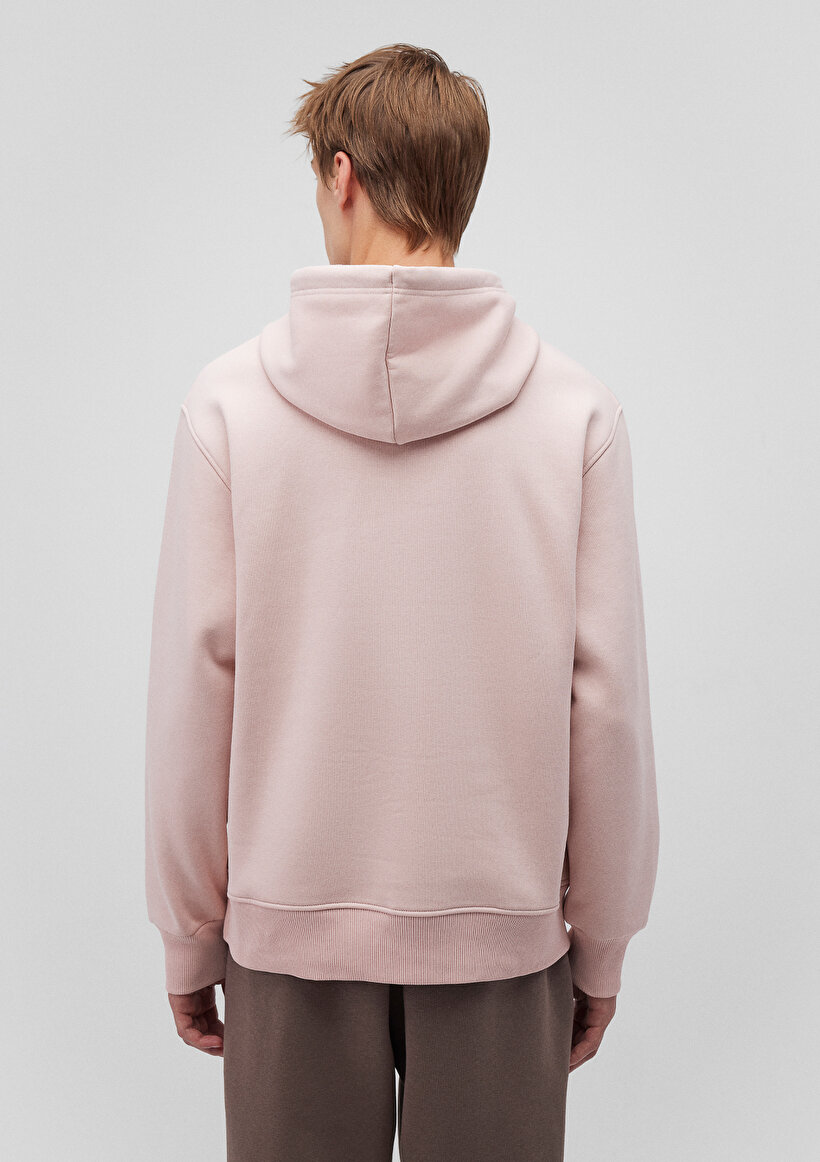 Mavi Logo Nakışlı Kapüşonlu Pembe Sweatshirt_4