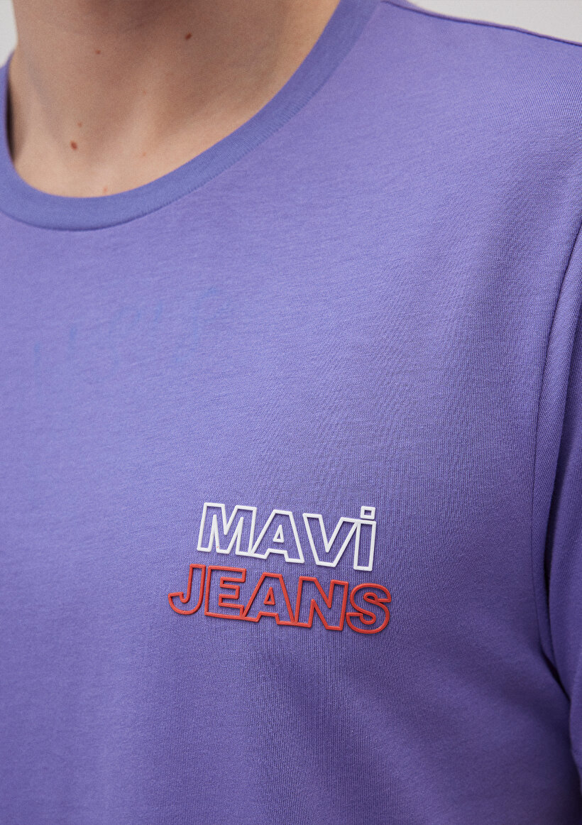 Mavi Jeans Baskılı Mor Tişört_5