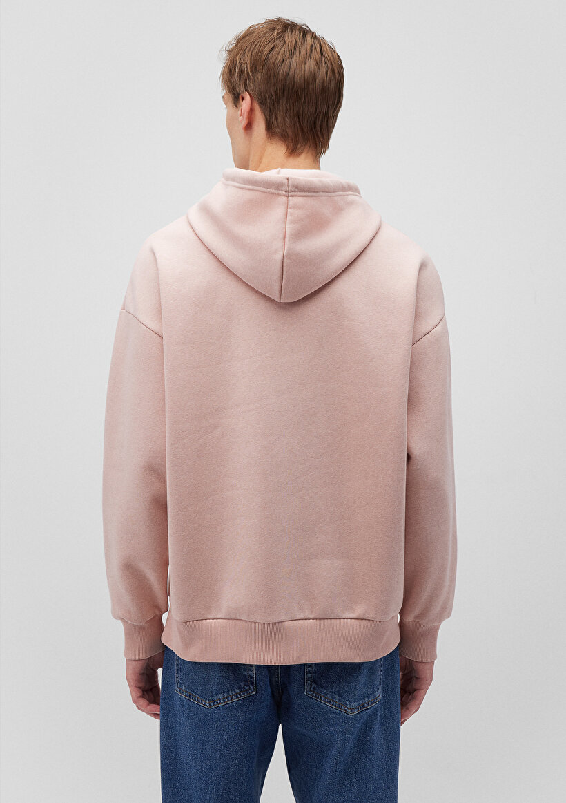 Mavi Logo Baskılı Kapüşonlu Pembe Sweatshirt_3