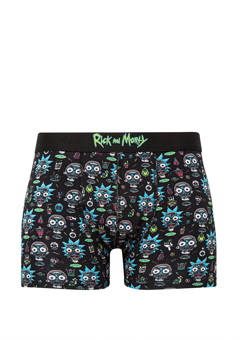 Rick and Morty Baskılı Siyah Boxer