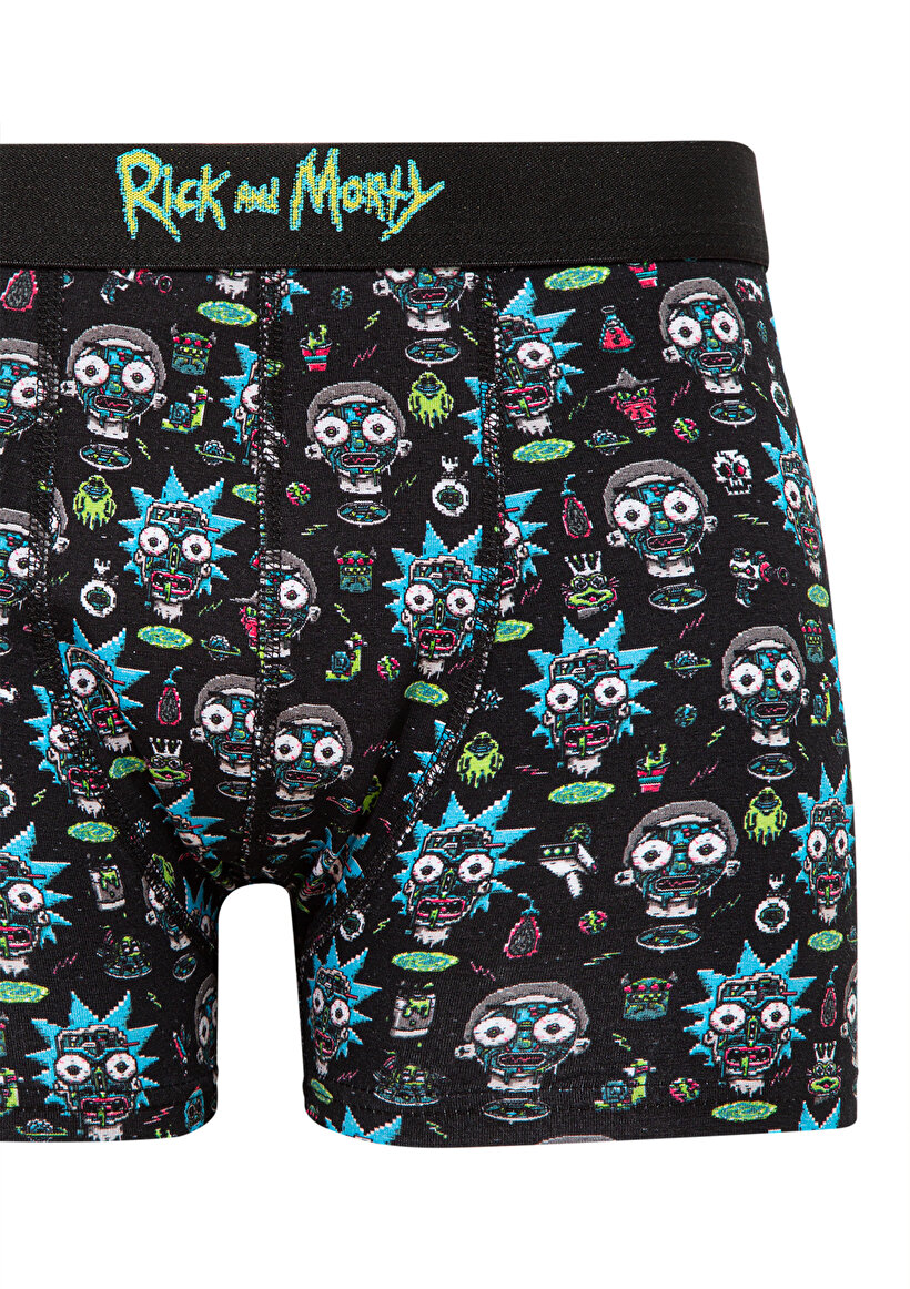 Rick and Morty Baskılı Siyah Boxer_1