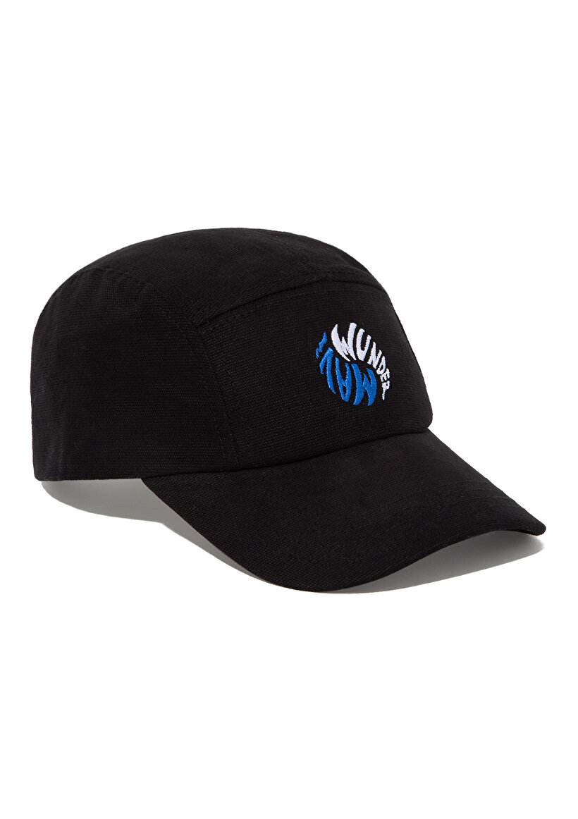 Yin-Yang Logo İşlemeli Siyah Şapka-1