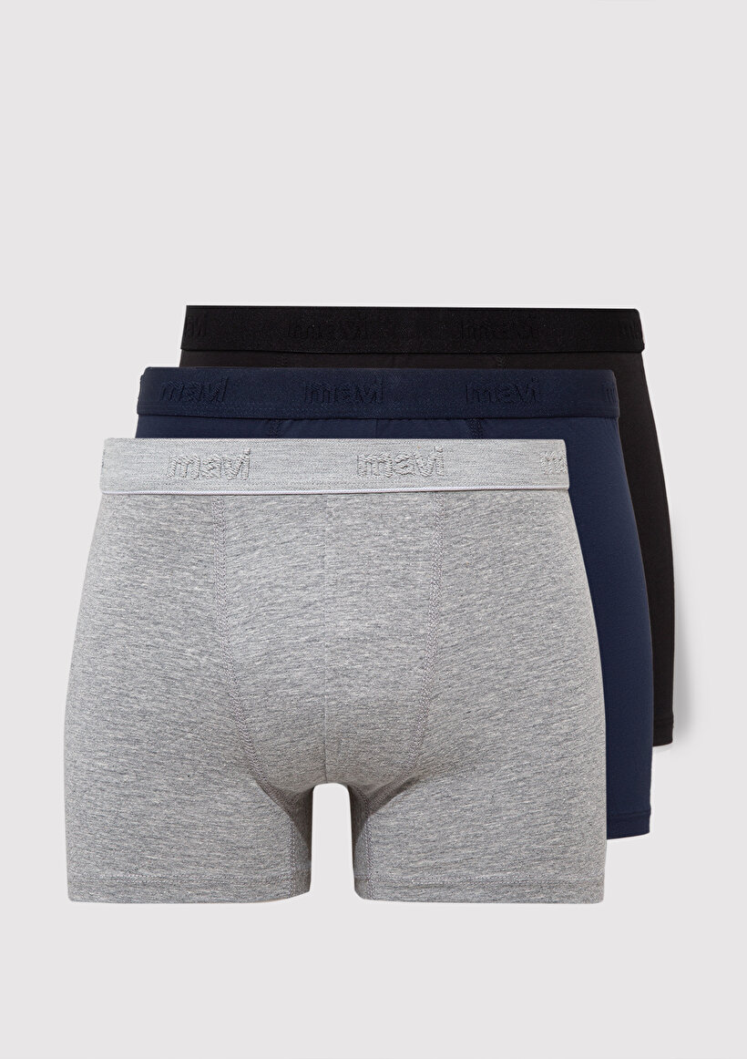 3lü Siyah Basic Boxer Seti