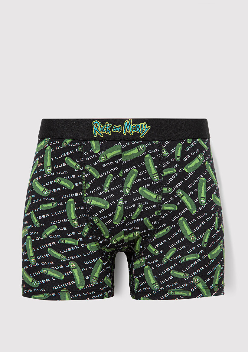 Rick And Morty Detaylı Siyah Boxer_0