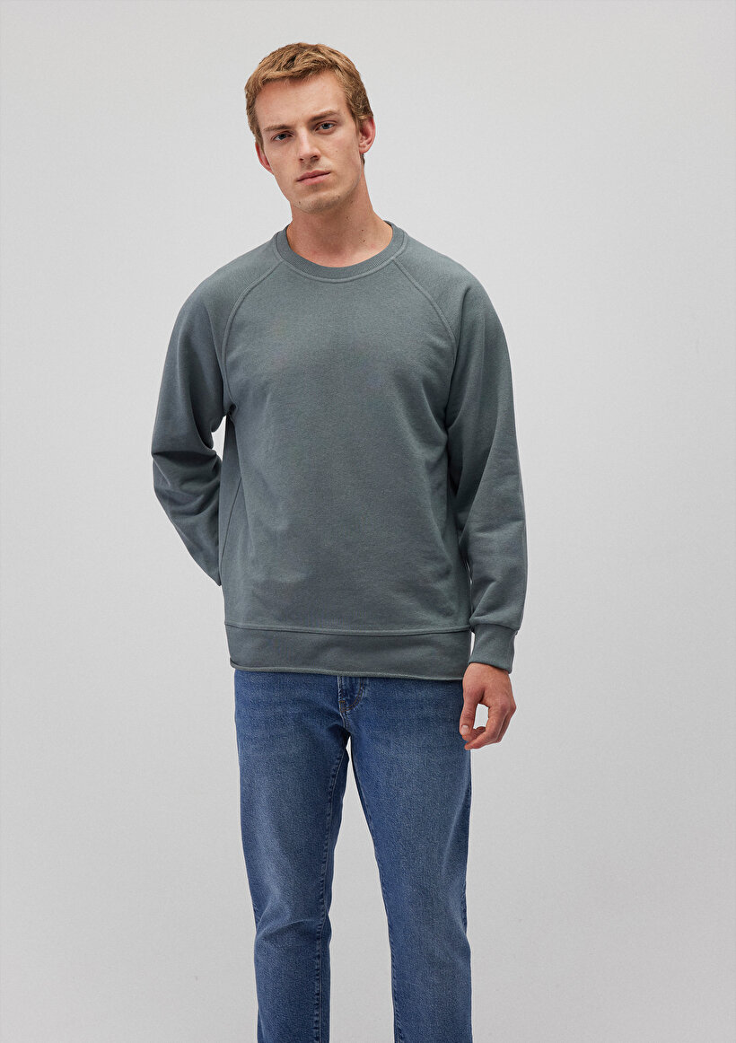 Bisiklet Yaka Yeşil Sweatshirt_0