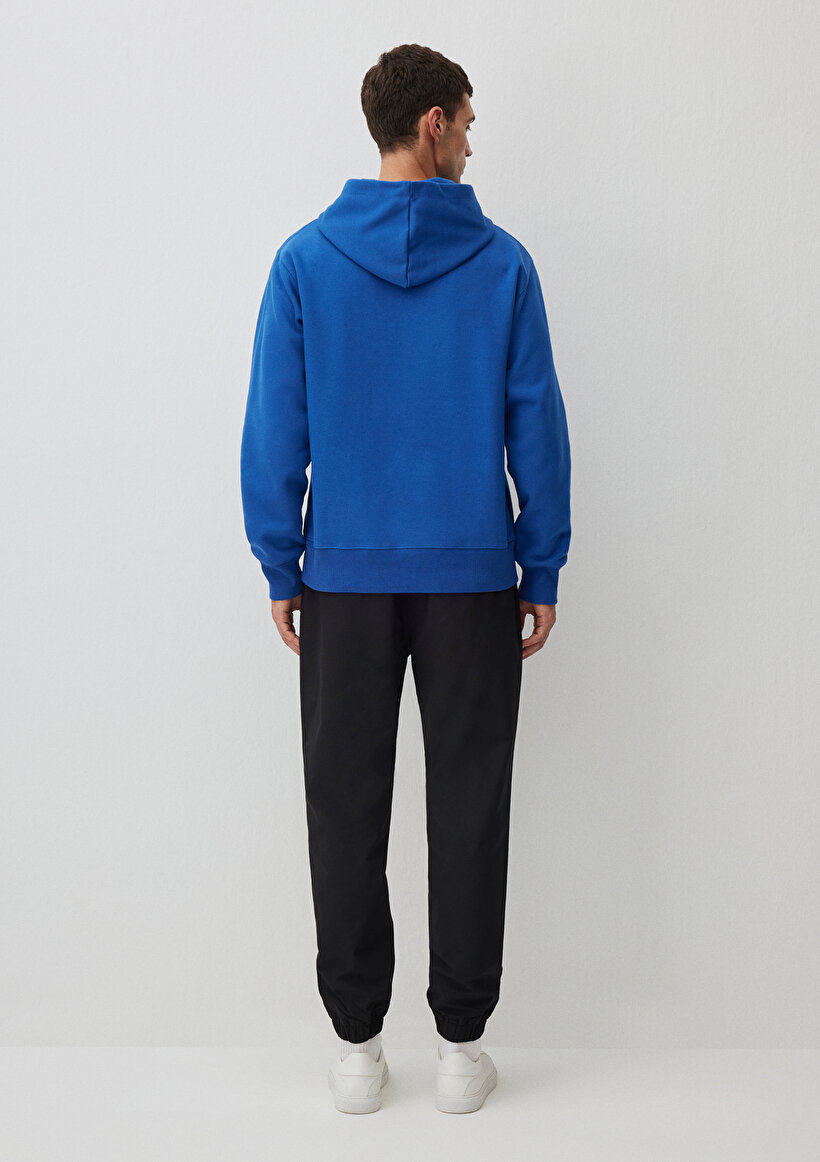 Kapüşonlu Mavi Basic Sweatshirt_3