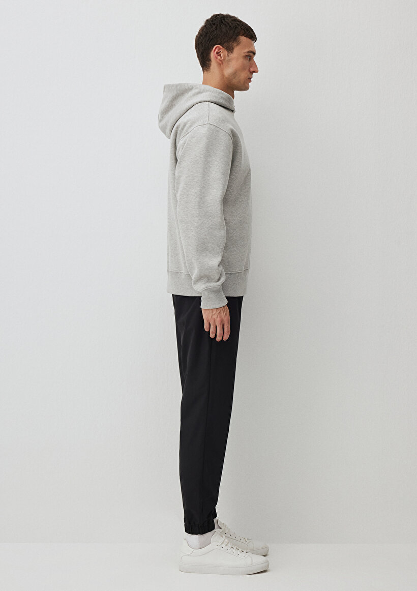 Kapüşonlu Gri Basic Sweatshirt_2