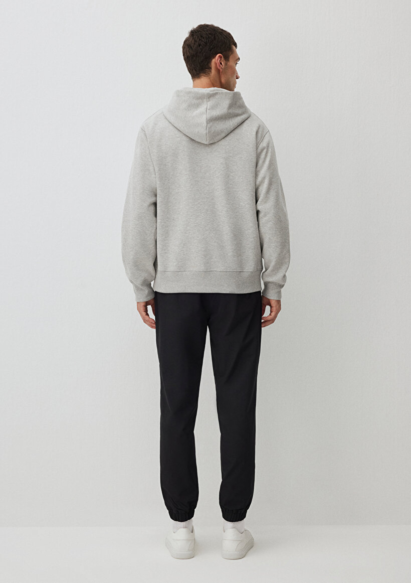 Kapüşonlu Gri Basic Sweatshirt_3