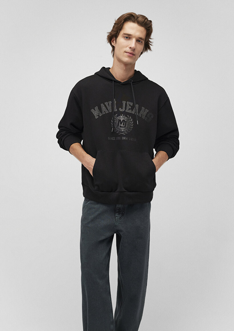 Mavi Jeans Baskılı Siyah Sweatshirt_1