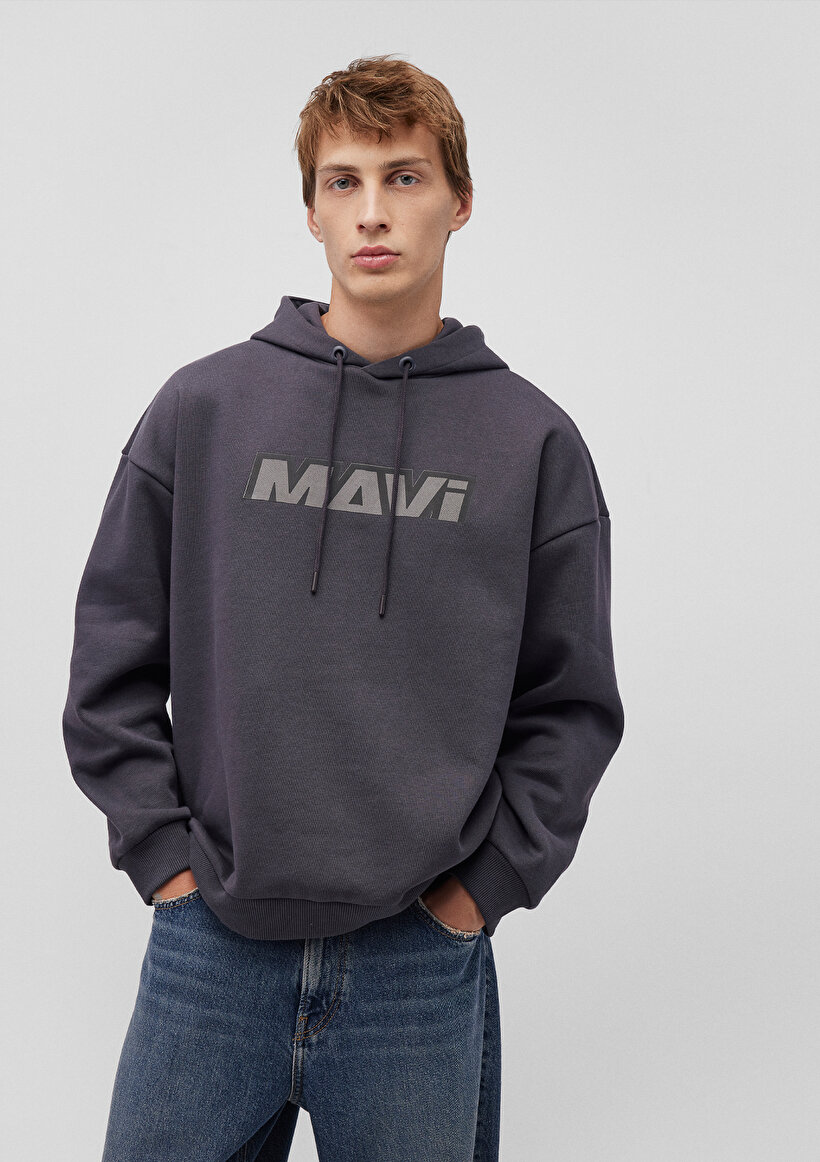 Mavi Baskılı Antrasit Sweatshirt_1