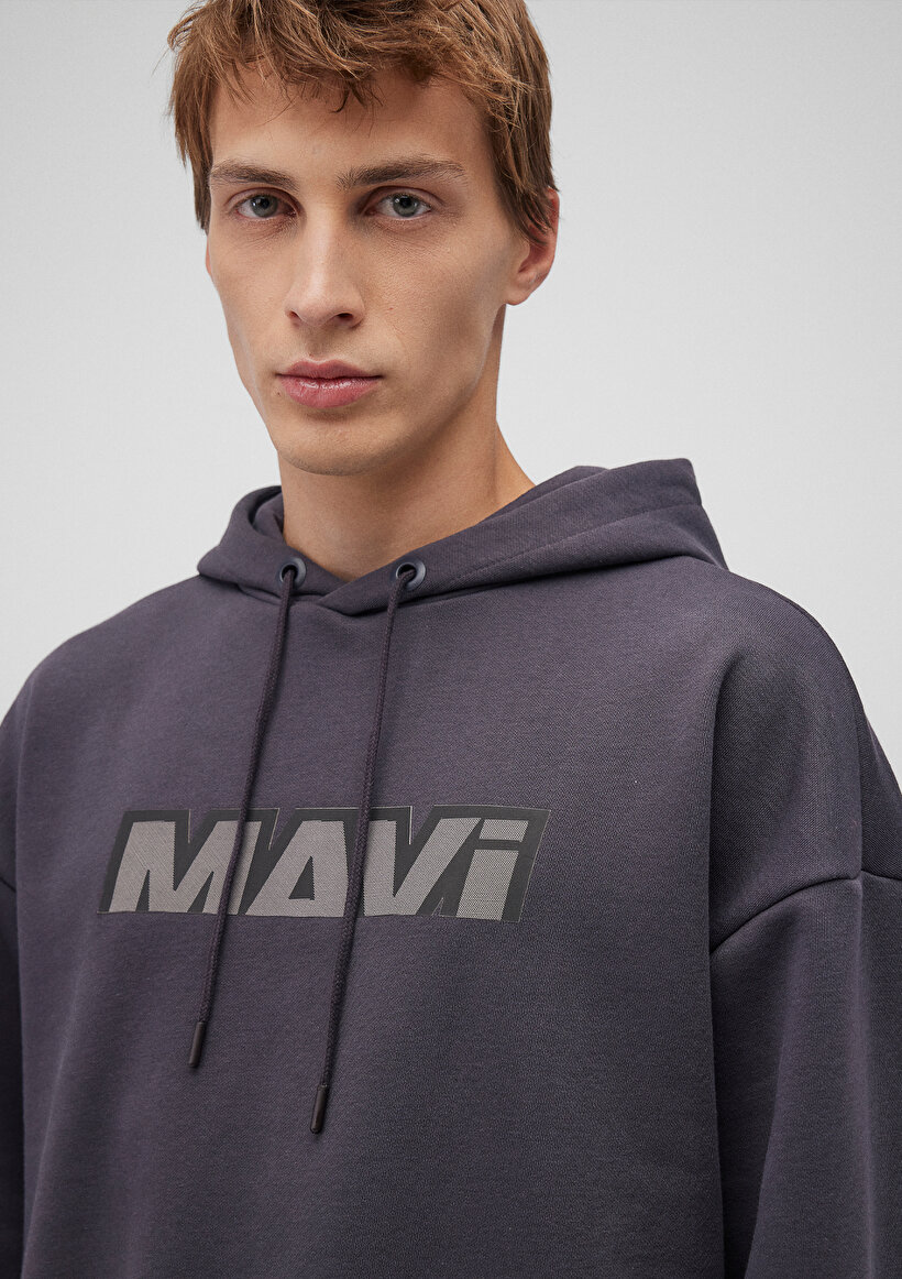 Mavi Baskılı Antrasit Sweatshirt_4