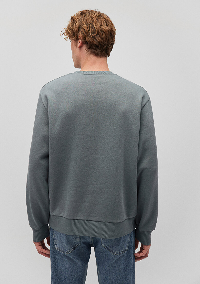 Bisiklet Yaka Yeşil Basic Sweatshirt_3