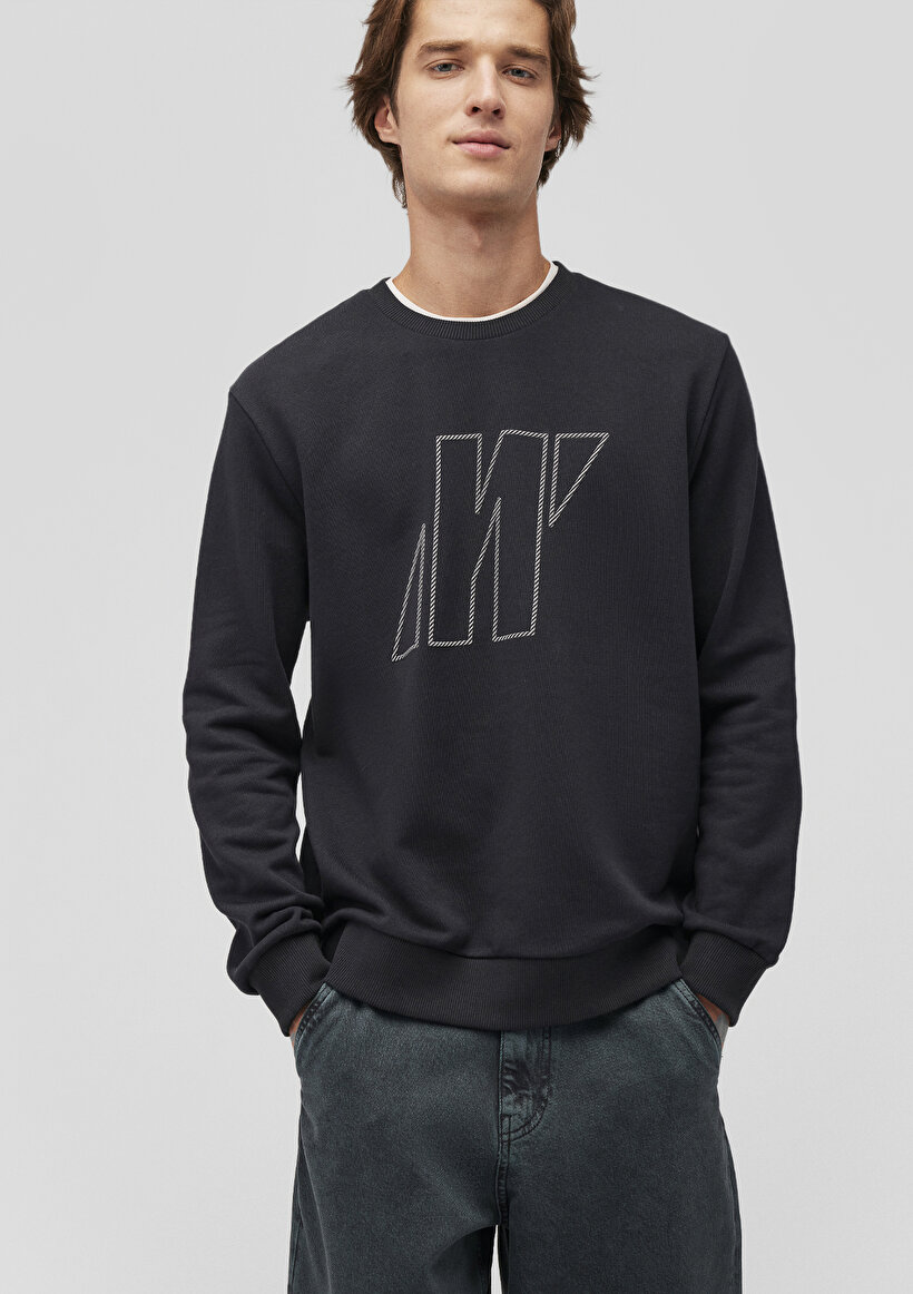 Mavi Pro Baskılı Siyah Sweatshirt - 0