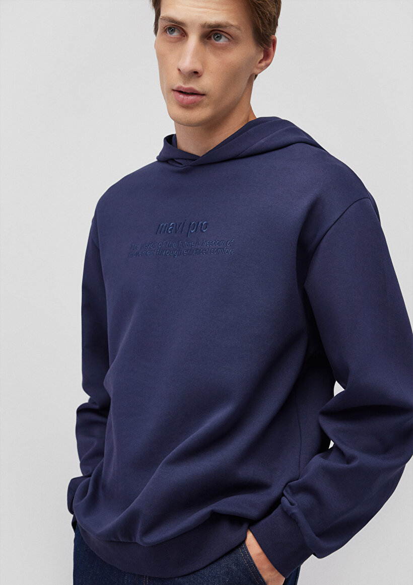 Kapüşonlu Lacivert Sweatshirt_0