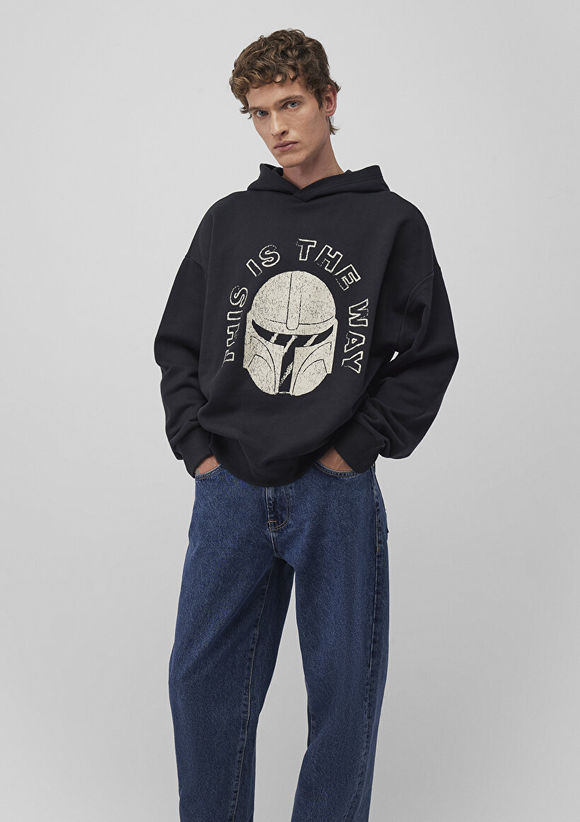 The Mandalorian Baskılı Antrasit Sweatshirt