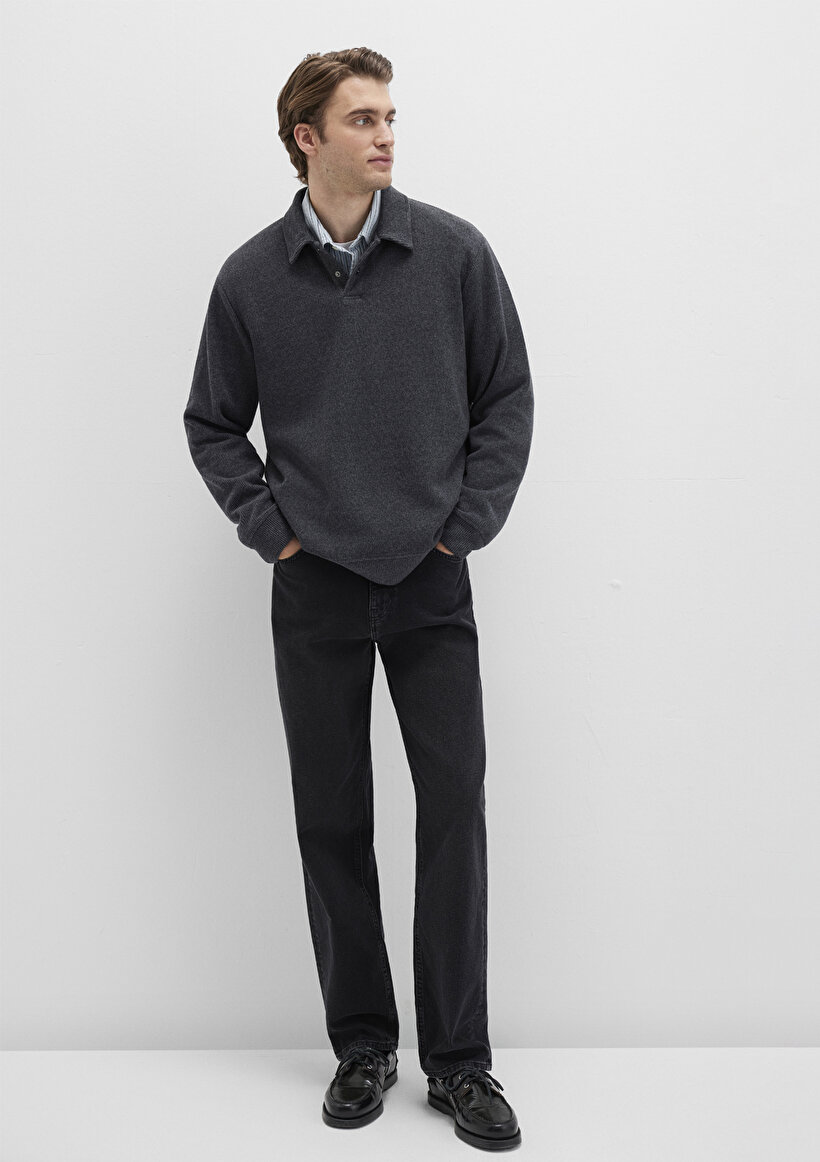 Antrasit Polo Sweatshirt - 0