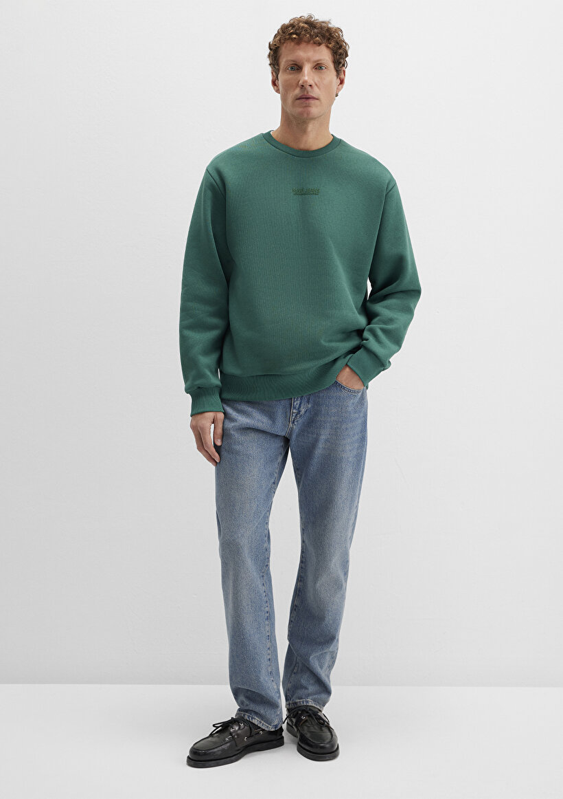Mavi Jeans Detaylı Yeşil Sweatshirt - 0