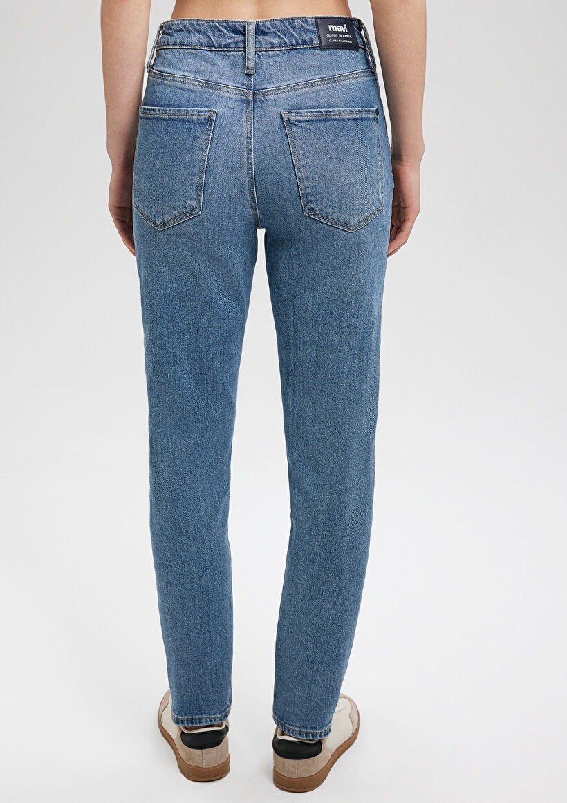 Cindy Classic Denim Vintage Açık Mavi Jean Pantolon_3