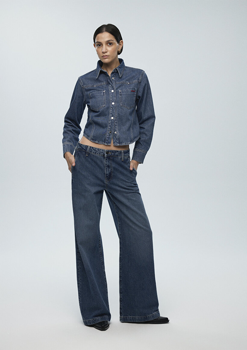 Karen Iconic Vintage Koyu Mavi Jean Pantolon_0