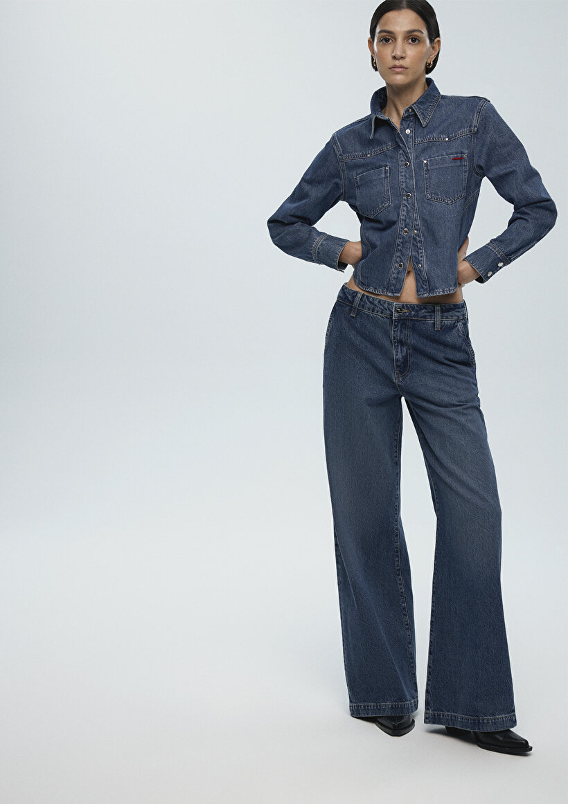 Karen Iconic Vintage Koyu Mavi Jean Pantolon_2