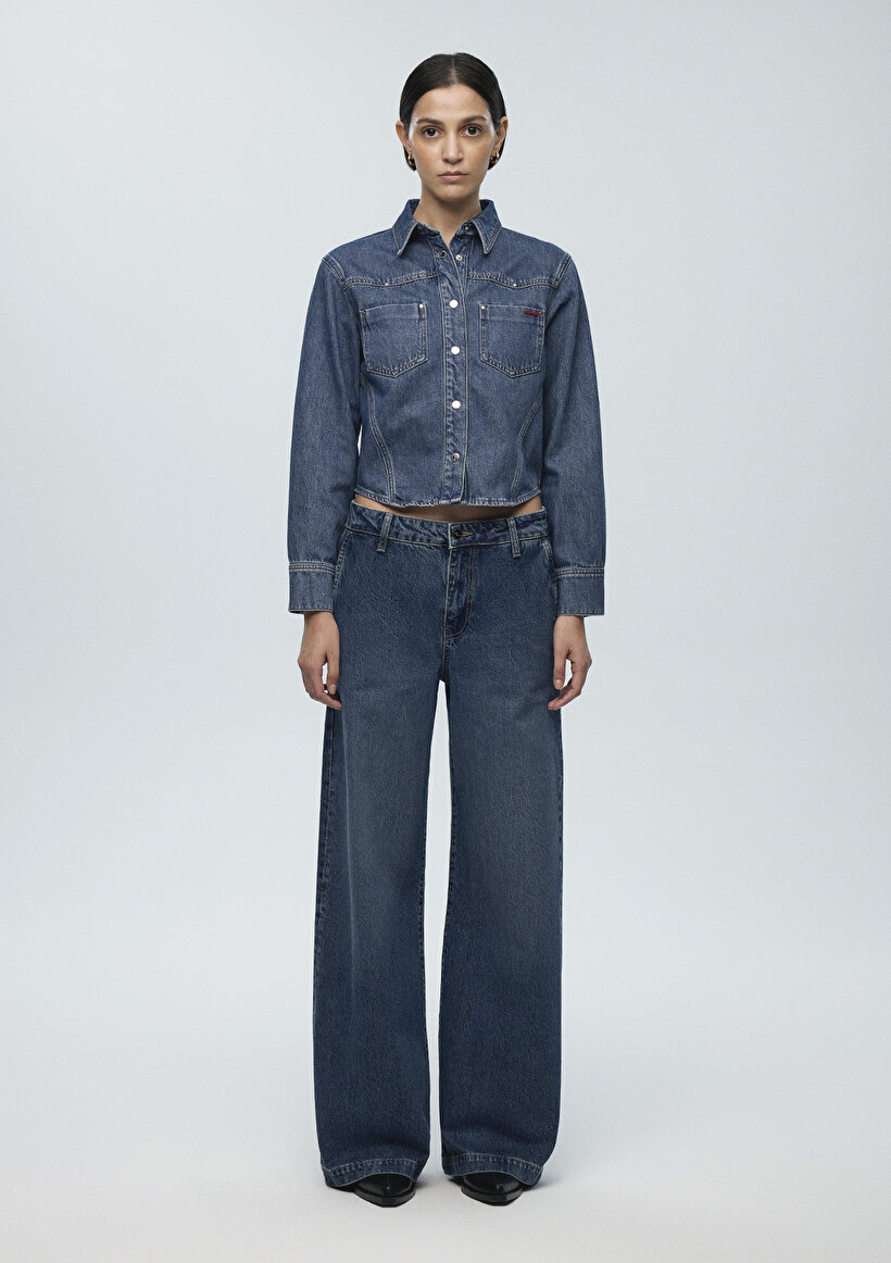 Karen Iconic Vintage Koyu Mavi Jean Pantolon_4