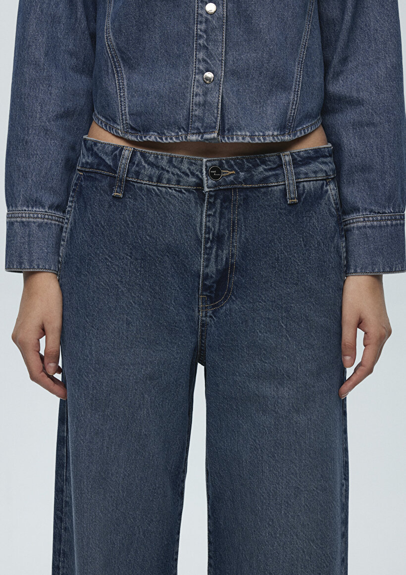 Karen Iconic Vintage Koyu Mavi Jean Pantolon_9