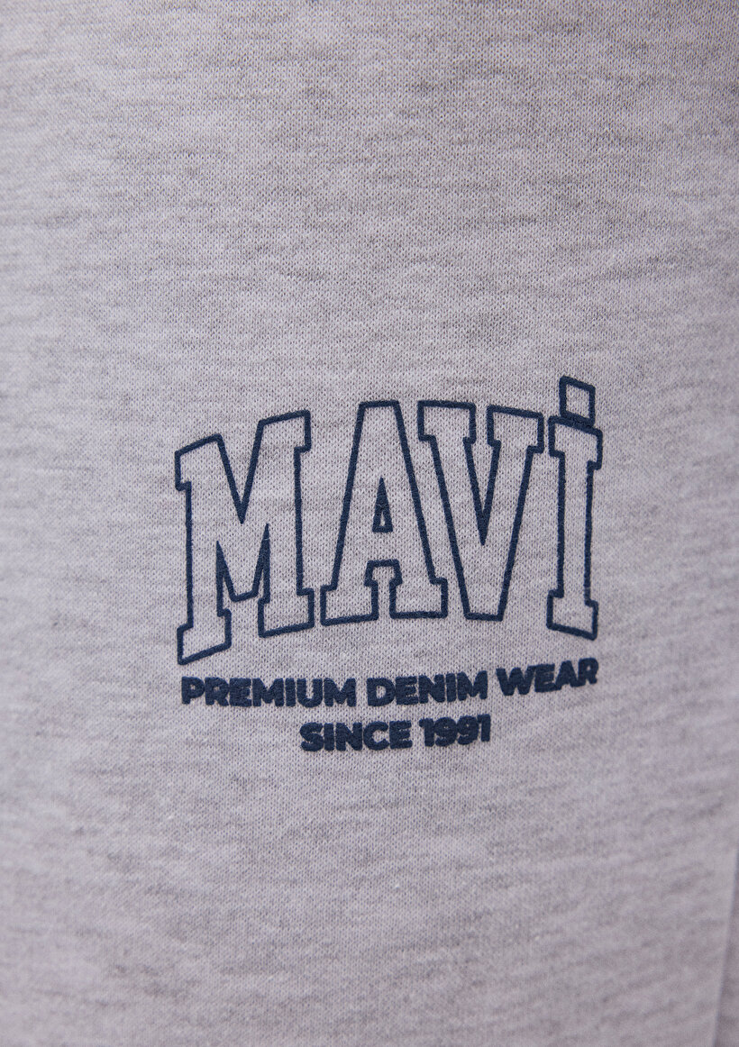 Mavi Logo Baskılı Gri Eşofman Altı_5