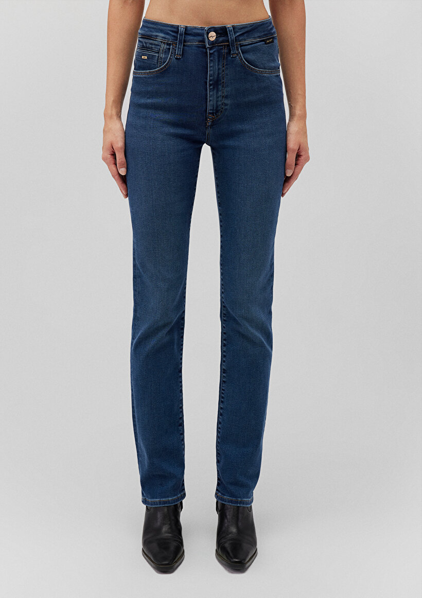 Kendra Gold Klasik Vintage Indigo Mavisi Jean Pantolon_2