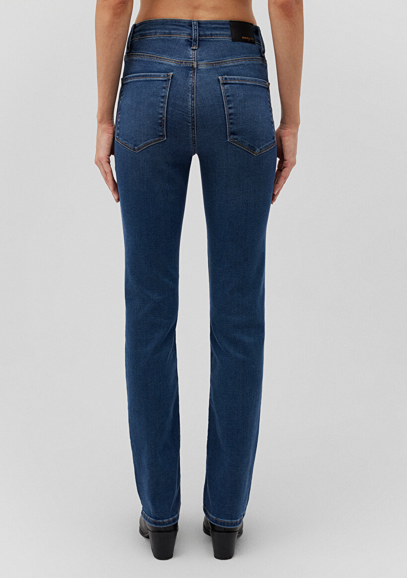 Kendra Gold Klasik Vintage Indigo Mavisi Jean Pantolon_3