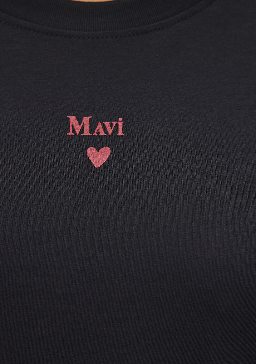 Mavi Logo Baskılı Siyah Tişört_6