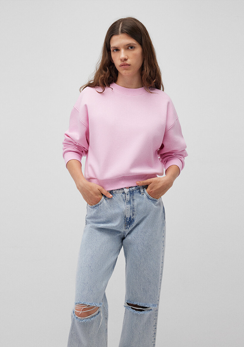 Pembe Basic Crop Sweatshirt