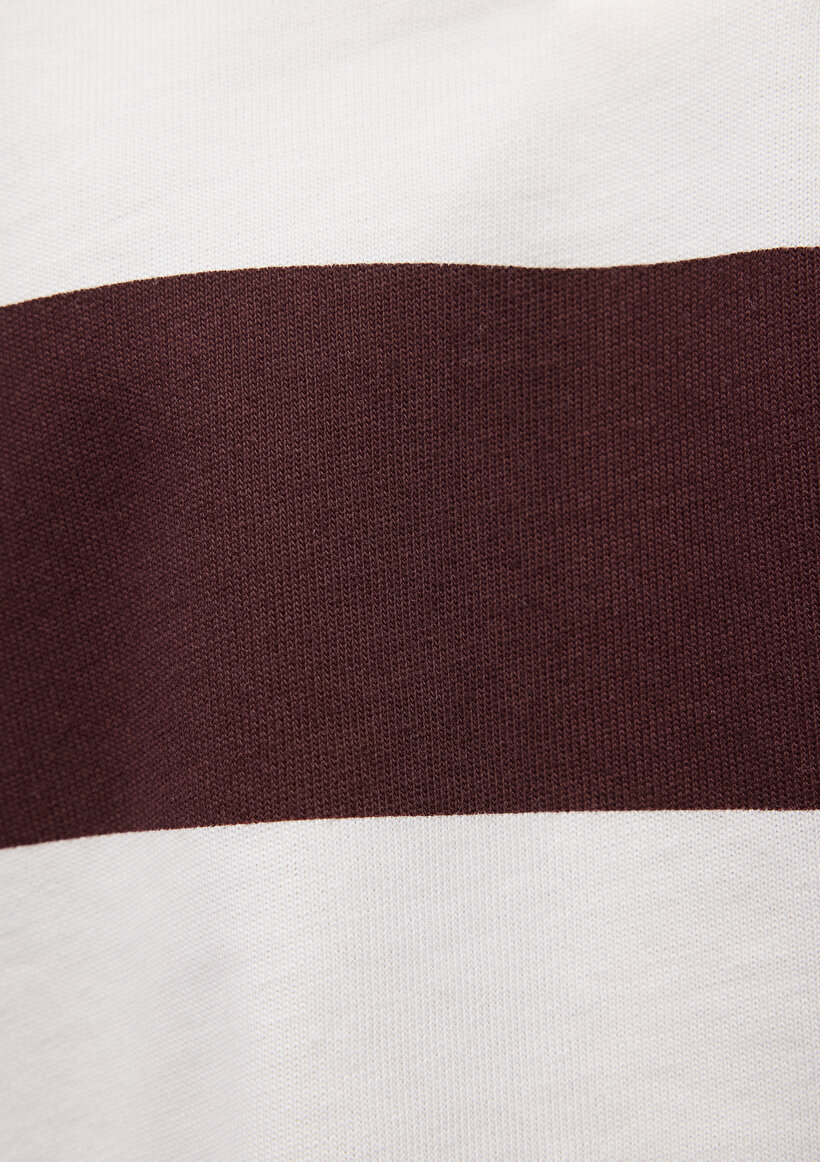 Çizgili Crop Polo Tişört_5