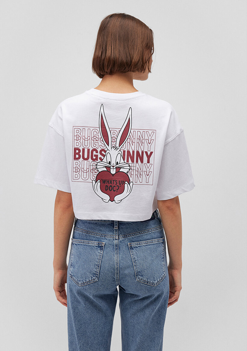 Bugs Bunny Baskılı Beyaz Tişört_3