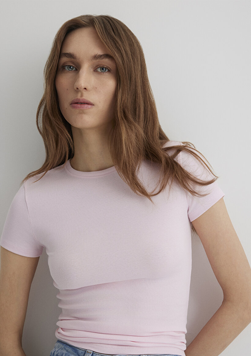 Pembe Basic Tişört - 0