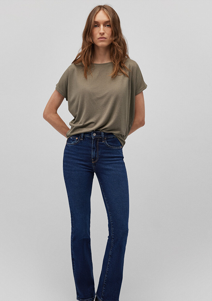 Lux Touch TENCEL TM Yeşil Basic Tişört_0