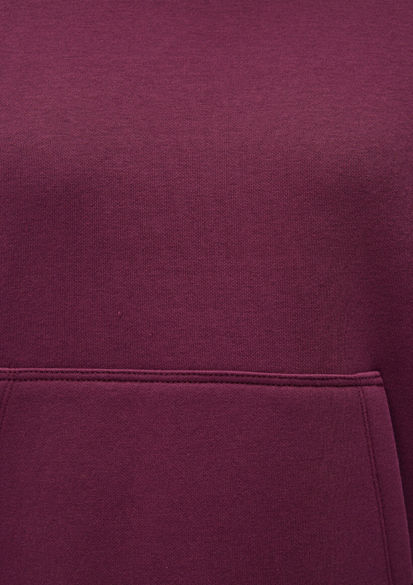 Kapüşonlu Mor Basic Sweatshirt_5