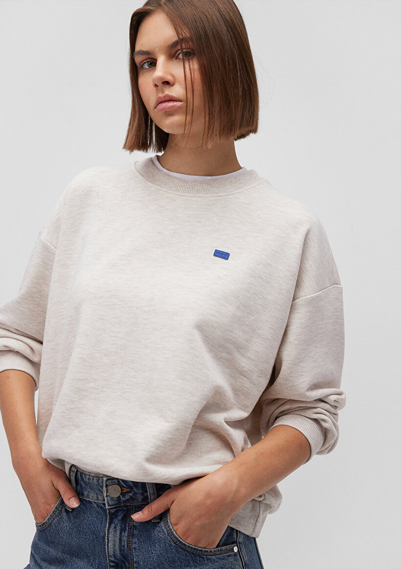 Bisiklet Yaka Basic Kahverengi Sweatshirt