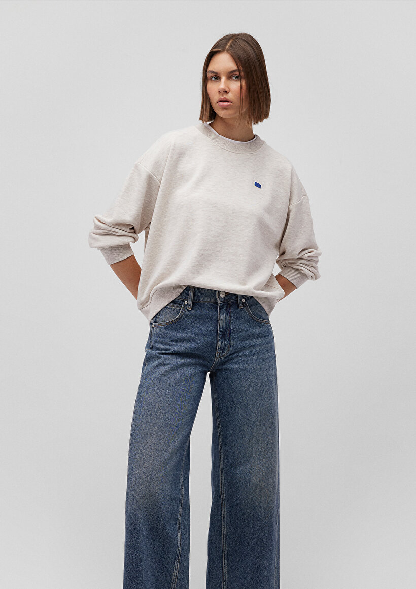 Bisiklet Yaka Basic Kahverengi Sweatshirt_1