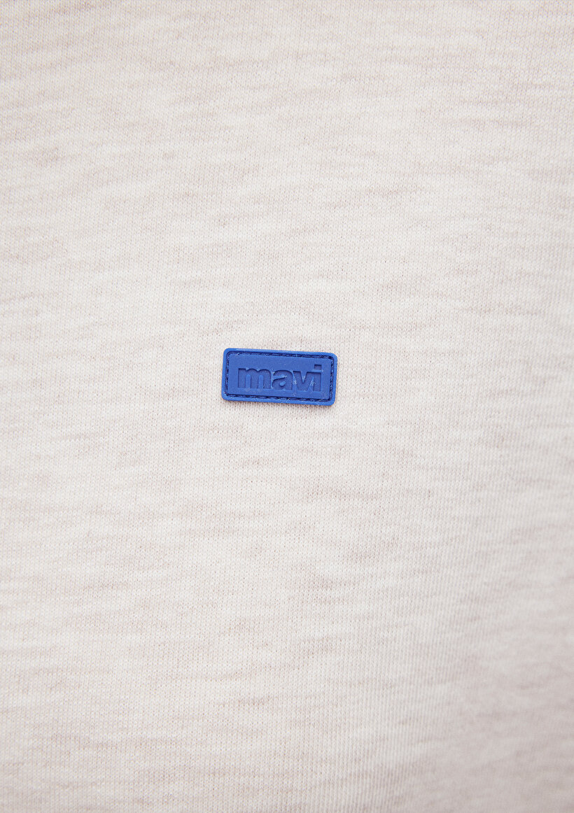 Bisiklet Yaka Basic Kahverengi Sweatshirt_5