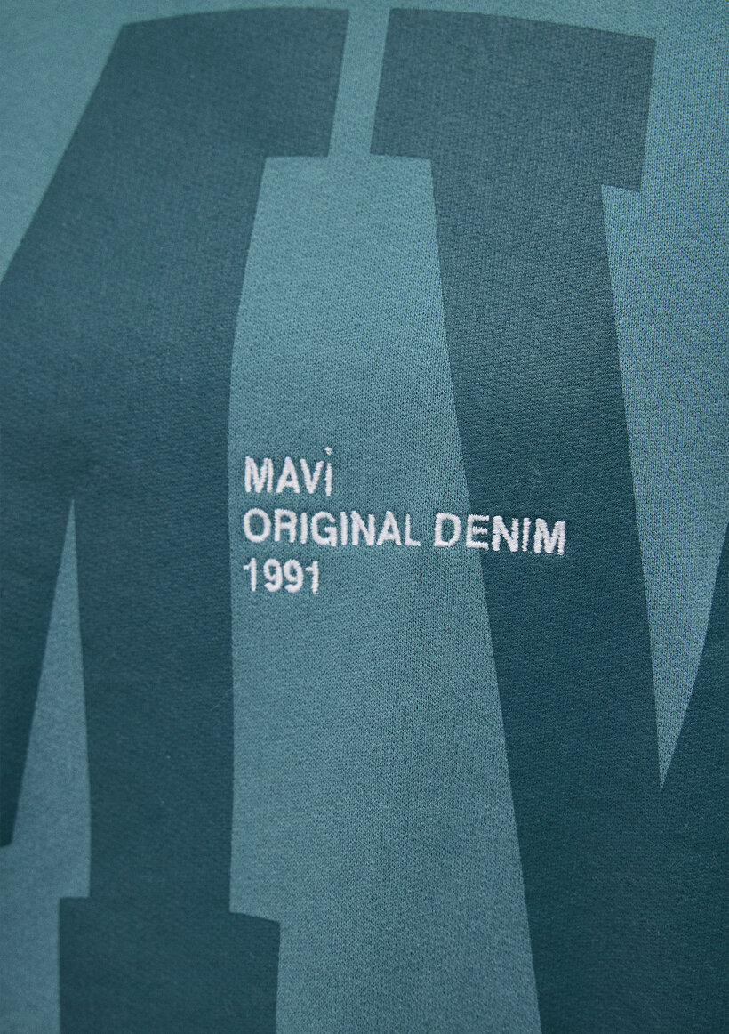 MV Logo Baskılı Yeşil Sweatshirt_5