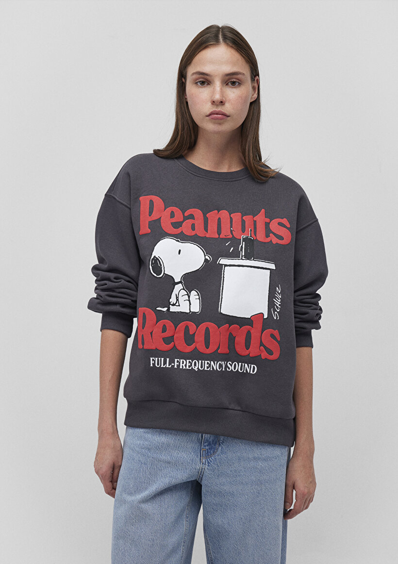 Snoopy Baskılı Antrasit Sweatshirt_1