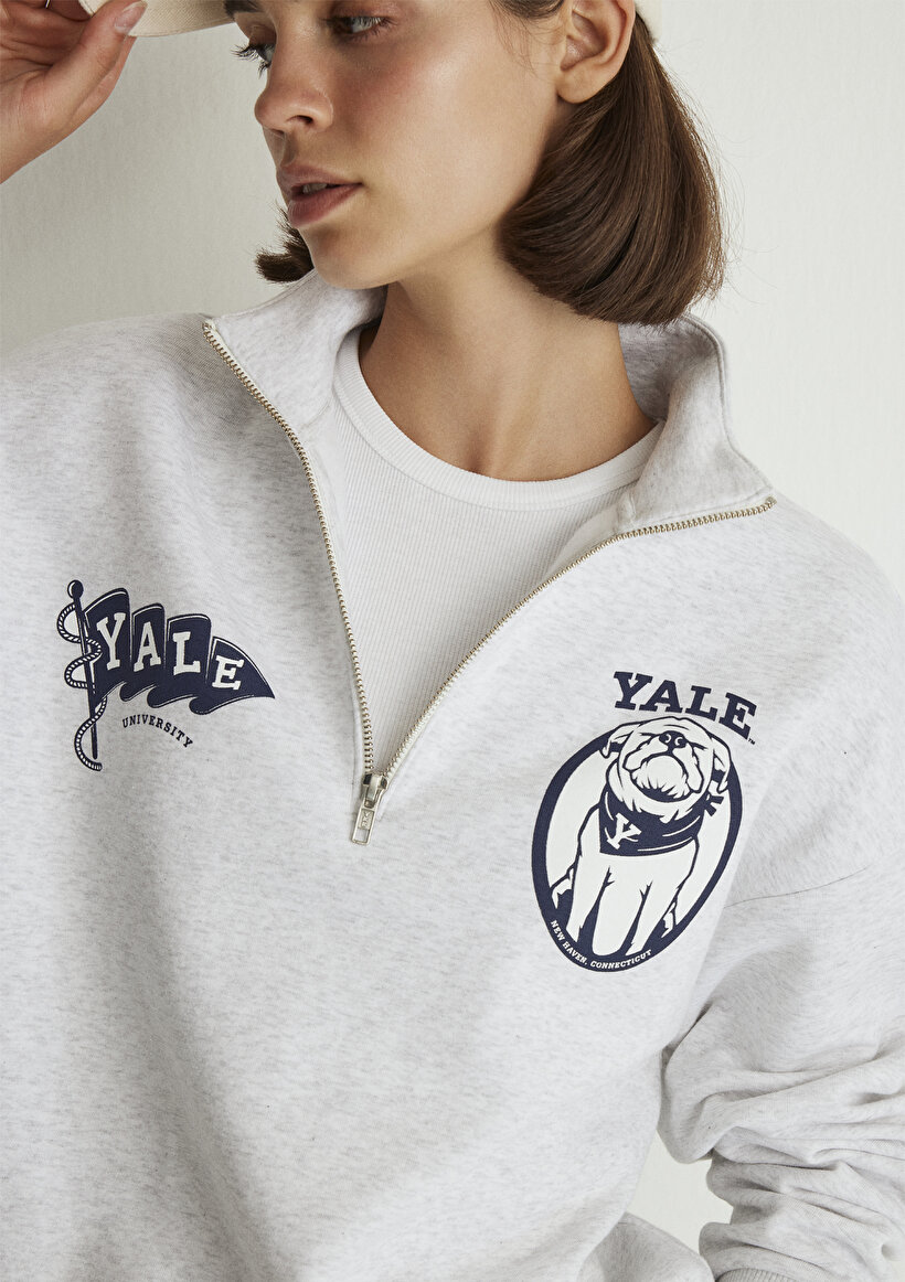 Yale Baskılı Gri Sweatshirt_5