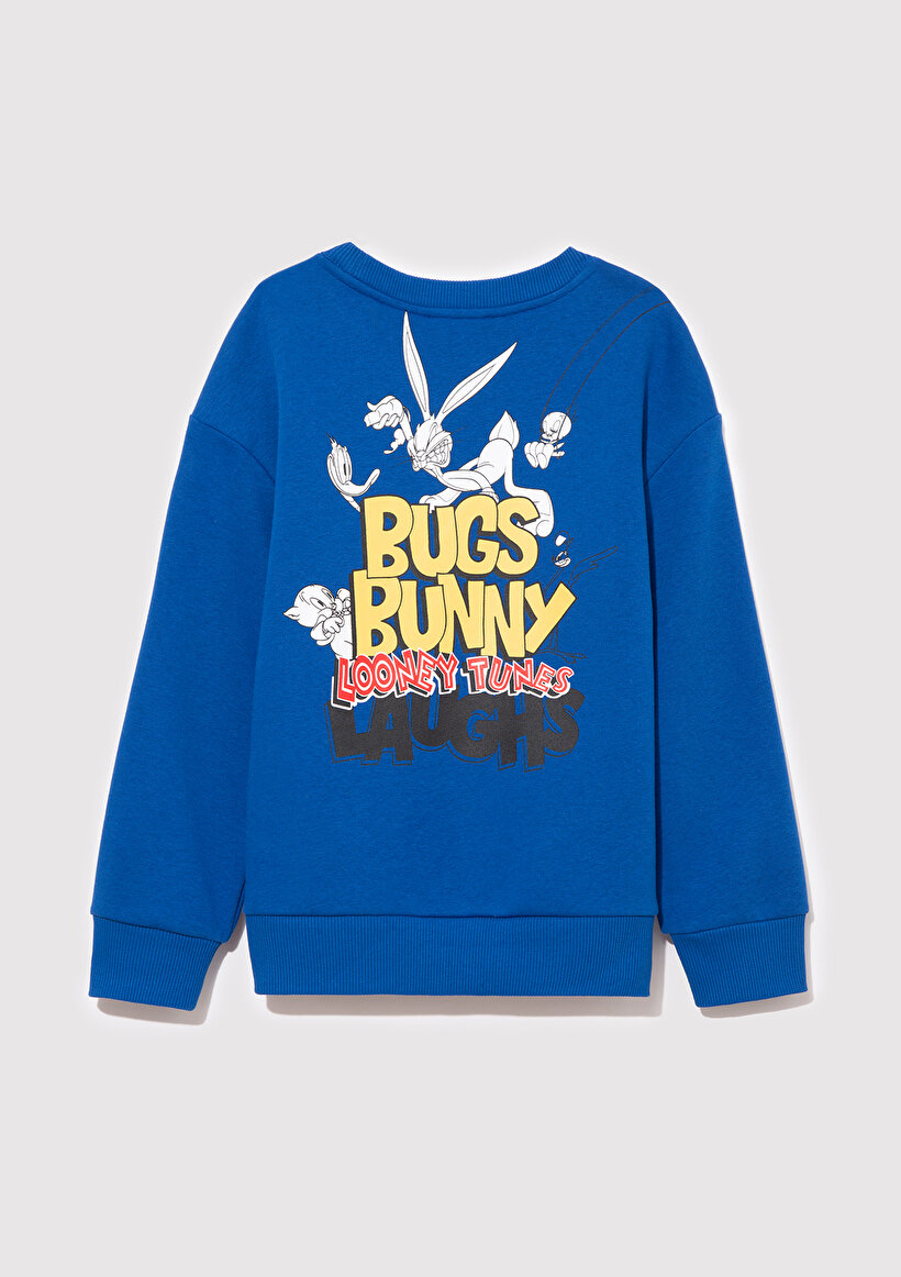 Bugs Bunny Baskılı Mavi Sweatshirt_2