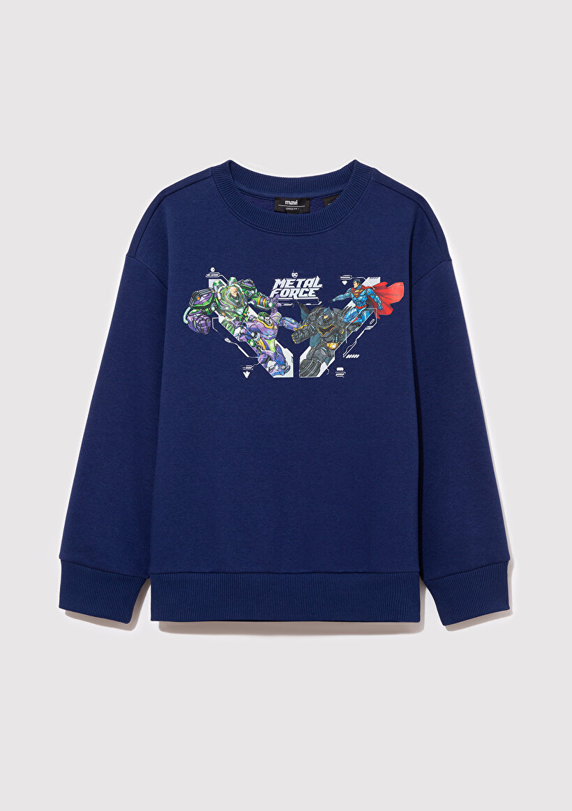 Metal Force Baskılı Lacivert Sweatshirt_1