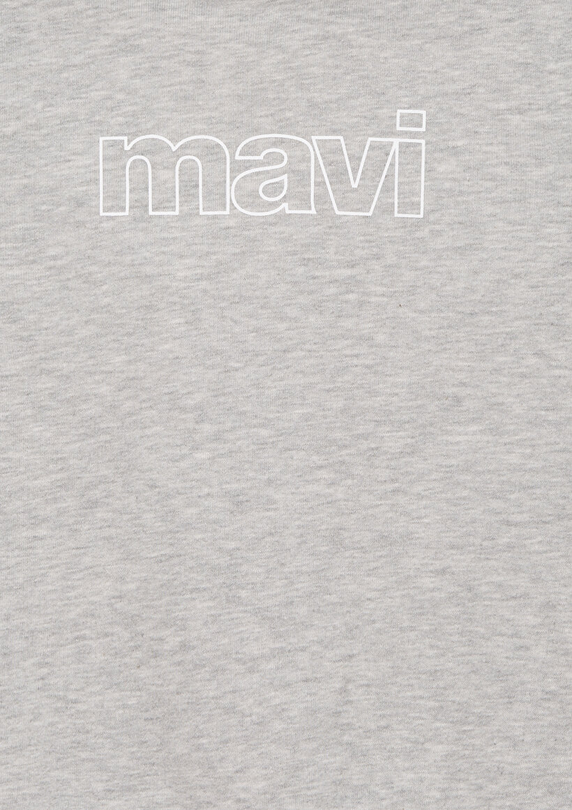 Mavi Logo Baskılı Gri Sweatshirt_2