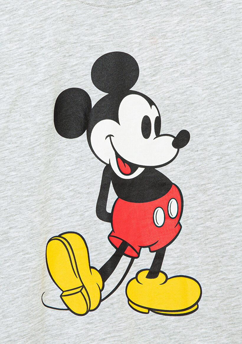 Mickey Mouse Baksılı Gri Tişört_4