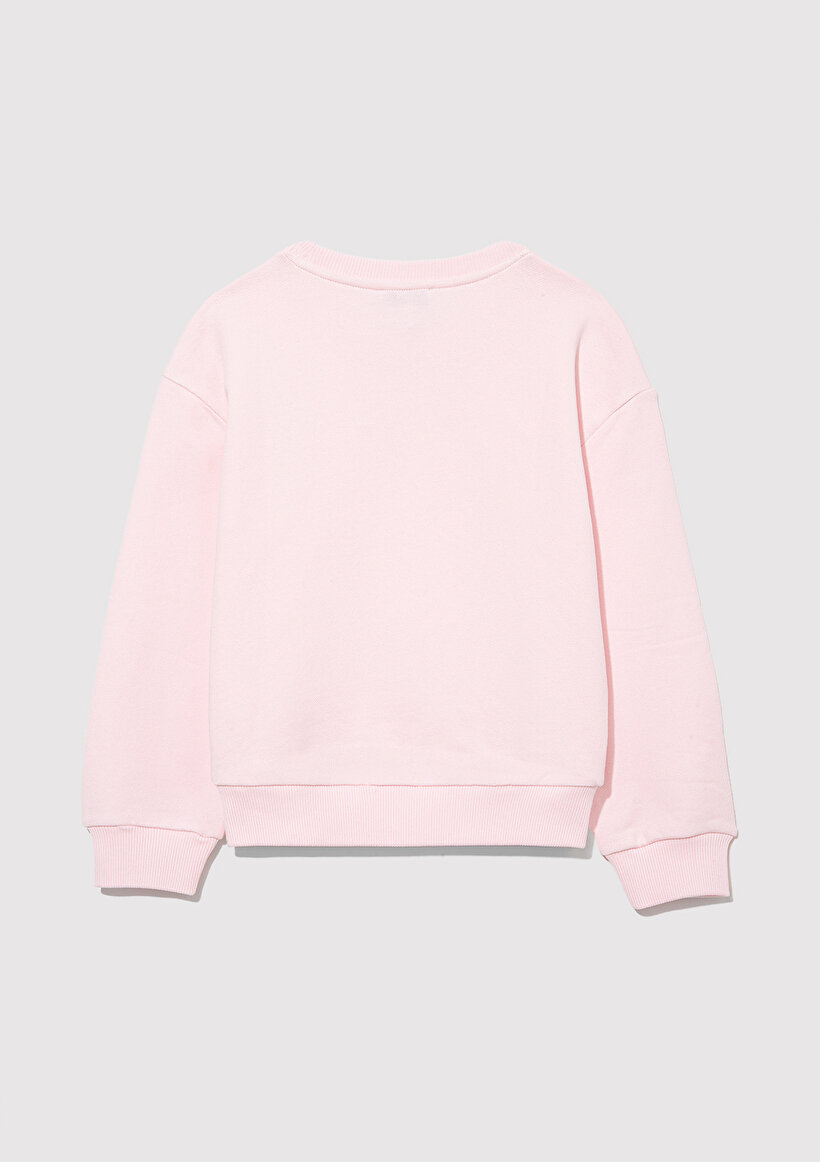 Organik Pamuklu Pembe Basic Sweatshirt_2